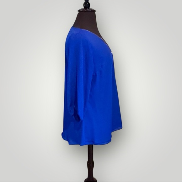 CITY CHIC Sexy Fling Elbow Sleeve Top - Plus 16 (S) Blue - Picture 3 of 13